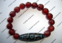 9 Eye Dzi with Faceted Red Agate