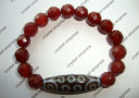 21 Eye Dzi with Faceted Red Agate