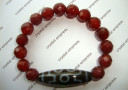 7 Eye Dzi with Faceted Red Agate