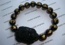 Black Onyx Mantra Dragon Tortoise Bracelet