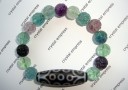 21 Eye Dzi with Rainbow Fluorite Lotus Beads