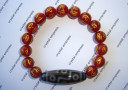 9 Eye Dzi with Red Agate Mantra