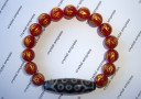 21 Eye Dzi with Red Agate Mantra