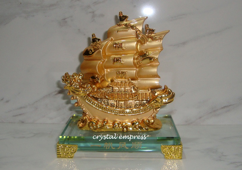 Golden Imperial Dragon Wealth Ship - Crystal Empress Feng Shui Store