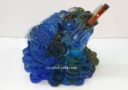 Blue Money Frog / 3 Legged Toad Biting Coin (Liu Li Glass)