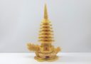 15″ Yellow Jasper Dragon Tortoise with Pagoda