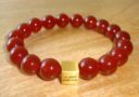 Red Agate Minimal Charm Bracelet