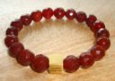 Faceted Red Agate Minimal Charm Bracelet