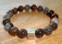 Petrified Wood Minimal Charm Bracelet