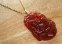 Red Agate Rat Zodiac Necklace (Stainless Steel)