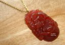 Red Agate Ox Zodiac Necklace (Stainless Steel)