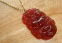 Red Agate Rabbit Zodiac Necklace (Stainless Steel)