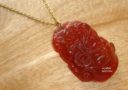 Red Agate Snake Zodiac Necklace (Stainless Steel)