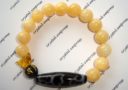 Lotus Dzi with Yellow Calcite Bracelet
