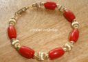 6mm Coral and Gold Protection Bracelet 2