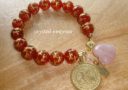 Premium Victory Wind Horse Charm Bracelet (Red Agate)