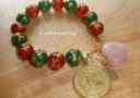 Premium Victory Wind Horse Charm Bracelet (Red Agate and Green Agate)