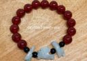 Ox, Rooster, Snake Ally Bracelet (Jade and Red Agate)
