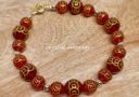 Red Agate Chinese I-Ching Coins Charm Bracelet