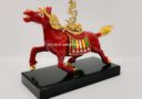 Red Windhorse with Bejeweled HUM (Protection and Success)