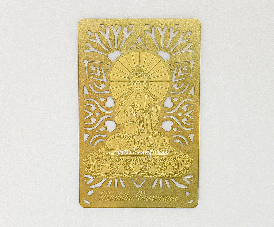 2021 Buddha Vairocana Gold Talisman Card Crystal Empress Feng Shui Store