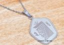 Kalachakra Symbol with Hum Syllable Pendant/Necklace (Stainless Steel)