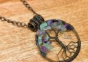 Rainbow Fluorite Tree of Life Copper Pendant/Necklace