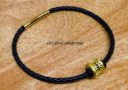 Double Happiness Braided Leather Bracelet (Black)