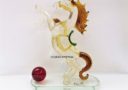 9" Glass Victory Horse