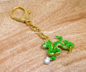 Young Green Dragon Amulet Keychain