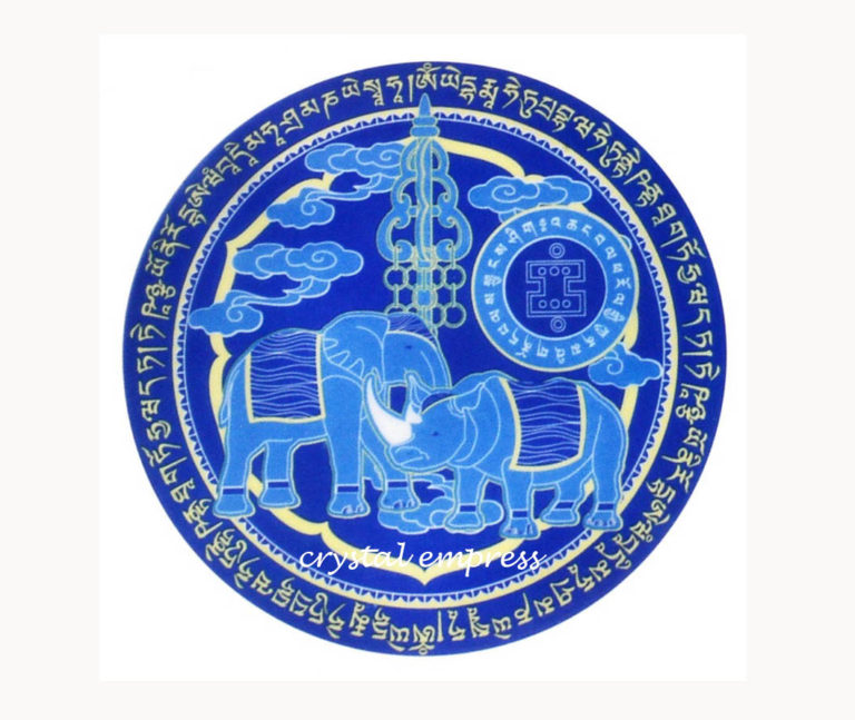 2024 Anti Burglary Blue Elephant & Rhino Car Sticker - Crystal Empress