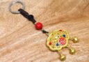 Golden Wealth Lock Coin with Bells Keychain