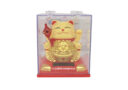 8cm Yellow Money Cat with Children and Treasures (Solar Powered)