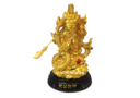 11" Gold Kwan Kung Standing on Celestial Dragon (Business, Politics & Protection)