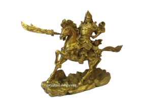 11 inch Majestic Brass Kwan Kung on Horse