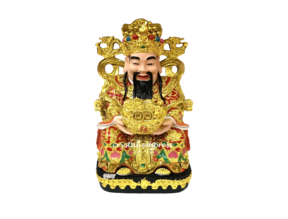 12 inch God of Wealth (Chai Shen Yeh) Holding Ingot
