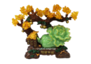 13″ Faux Citrine Tree with Pak Choi and Money Frog (Wealth, Prosperity & Abundance)
