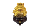 13 inch Rotating Matte Gold Money Frog with Treasure Chest 2