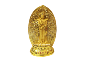 13 inch Standing Gold Goddess of Mercy Thousand Hand Kuan Yin