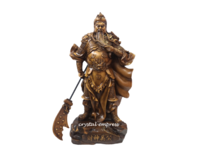 18 inch Faux Wood Standing Kwan Kung with Kwan Dao
