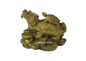 3 inch Brass Dragon Tortoise with Child 1
