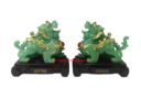 7″ Pair of Faux Green Jade Pi Yao (Wealth & Protection)