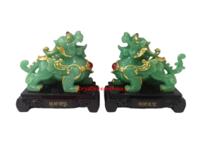 7 Pair of Faux Green Jade Pi Yao