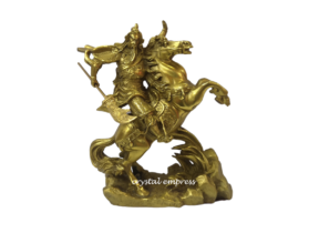 8 inch Majestic Brass Kwan Kung on Horse