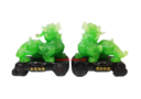 9″ Pair of Faux Yellow Jade Pi Yao (Wealth & Protection)