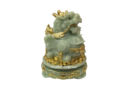 9.5″ Rotating Stone Faux Green Jade Pi Yao on Wealth Pot (Wealth & Protection)