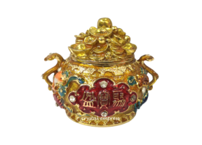 Gold Wealth Pot with 8 Auspicious Symbols 1