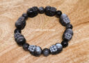 Silver Sheen Obsidian Infinity Pi Yao Bracelet