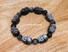 Infinity Pi Yao Bracelet - Silver Obsidian 1