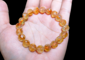 Macro Faceted Raw Citrine Bracelet